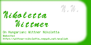 nikoletta wittner business card